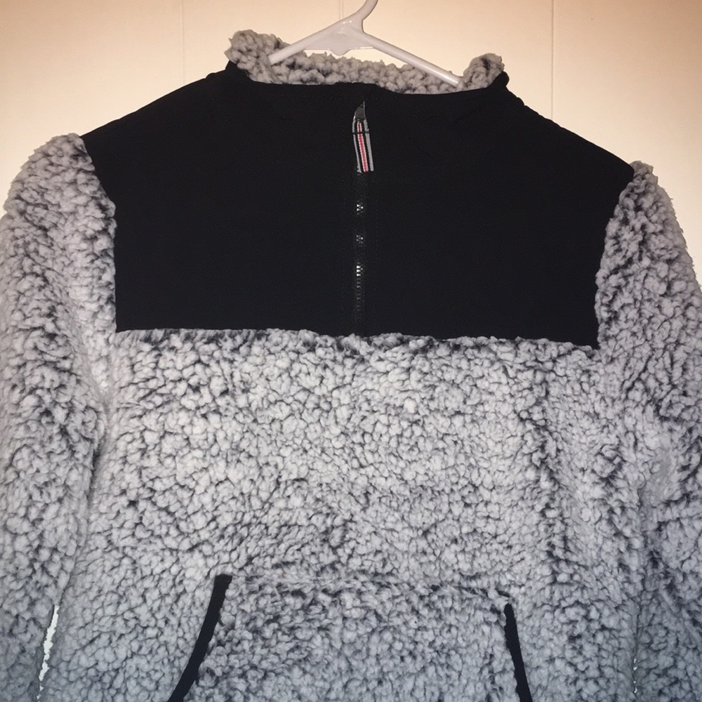 Grey/black Fluffy Sweater